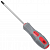 Отвертка BARTEX  № 1x100 крест антискольз двухкомп, магнит, закал, Cr-V (192)   K0029N
