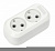 Smartbuy колодка 2 гн. 10А 250В (корпус АБС-пластик, белая) SBE-10-2-00-N